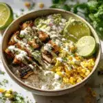 street corn chicken rice bowl - featured image