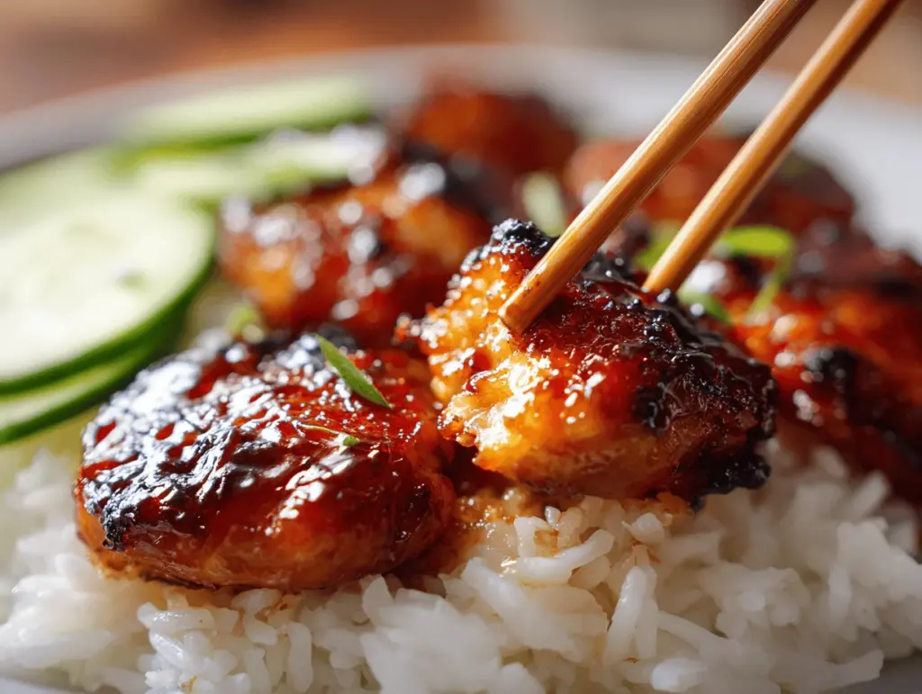 sweet chili glazed chicken thighs - featured image