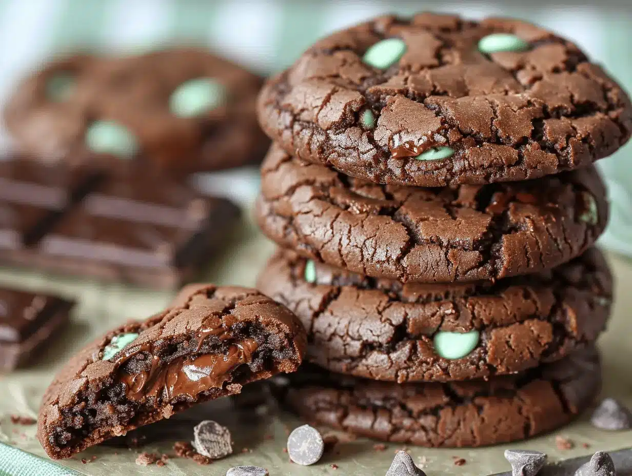 Thin Mint Stuffed Chocolate Mint Cookies preparation steps