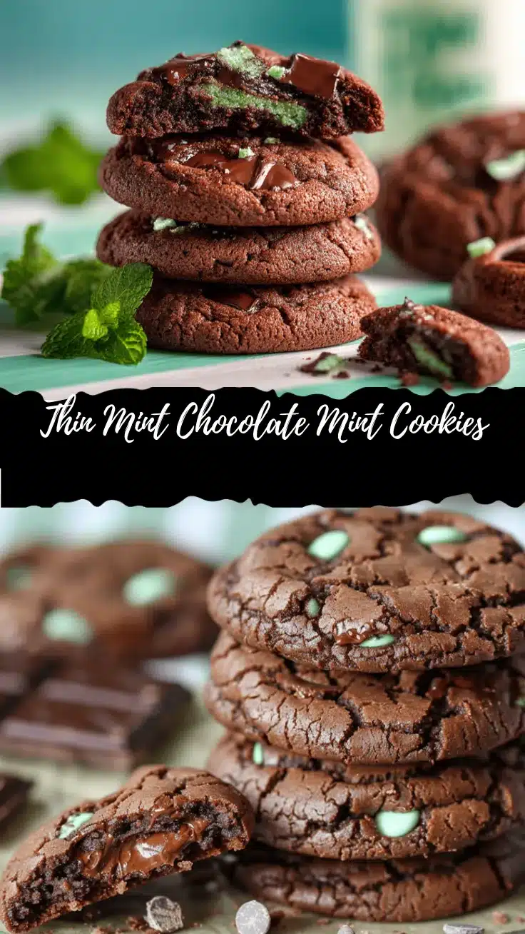 Thin Mint Stuffed Chocolate Mint Cookies recipe