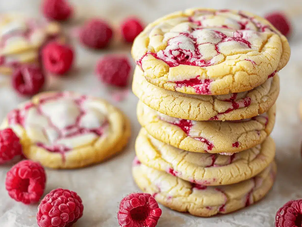 white chocolate lemon raspberry cheesecake cookies preparation steps