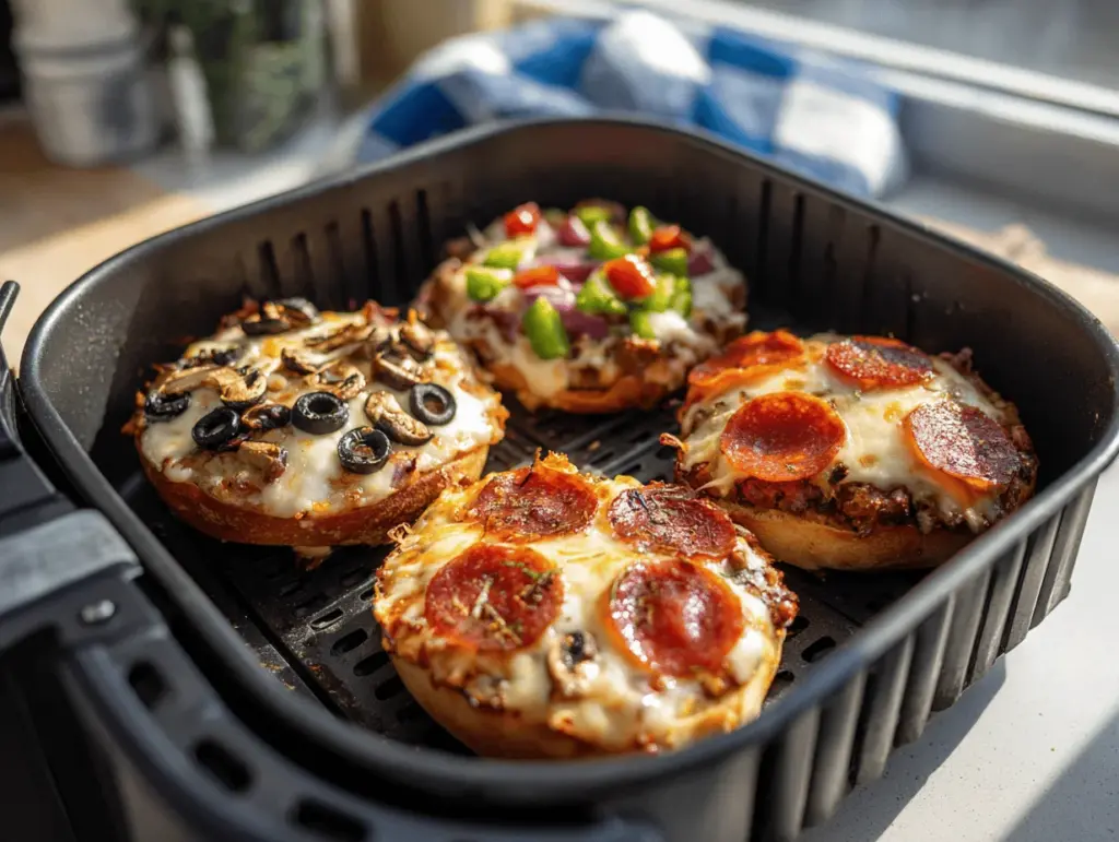 air fryer bagel bite pizzas - featured image
