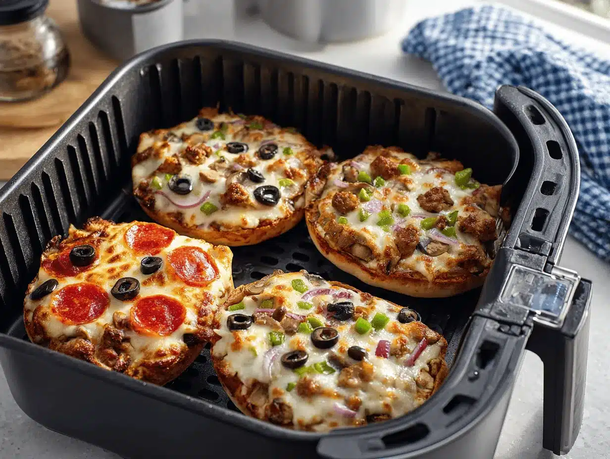 air fryer bagel bite pizzas preparation steps