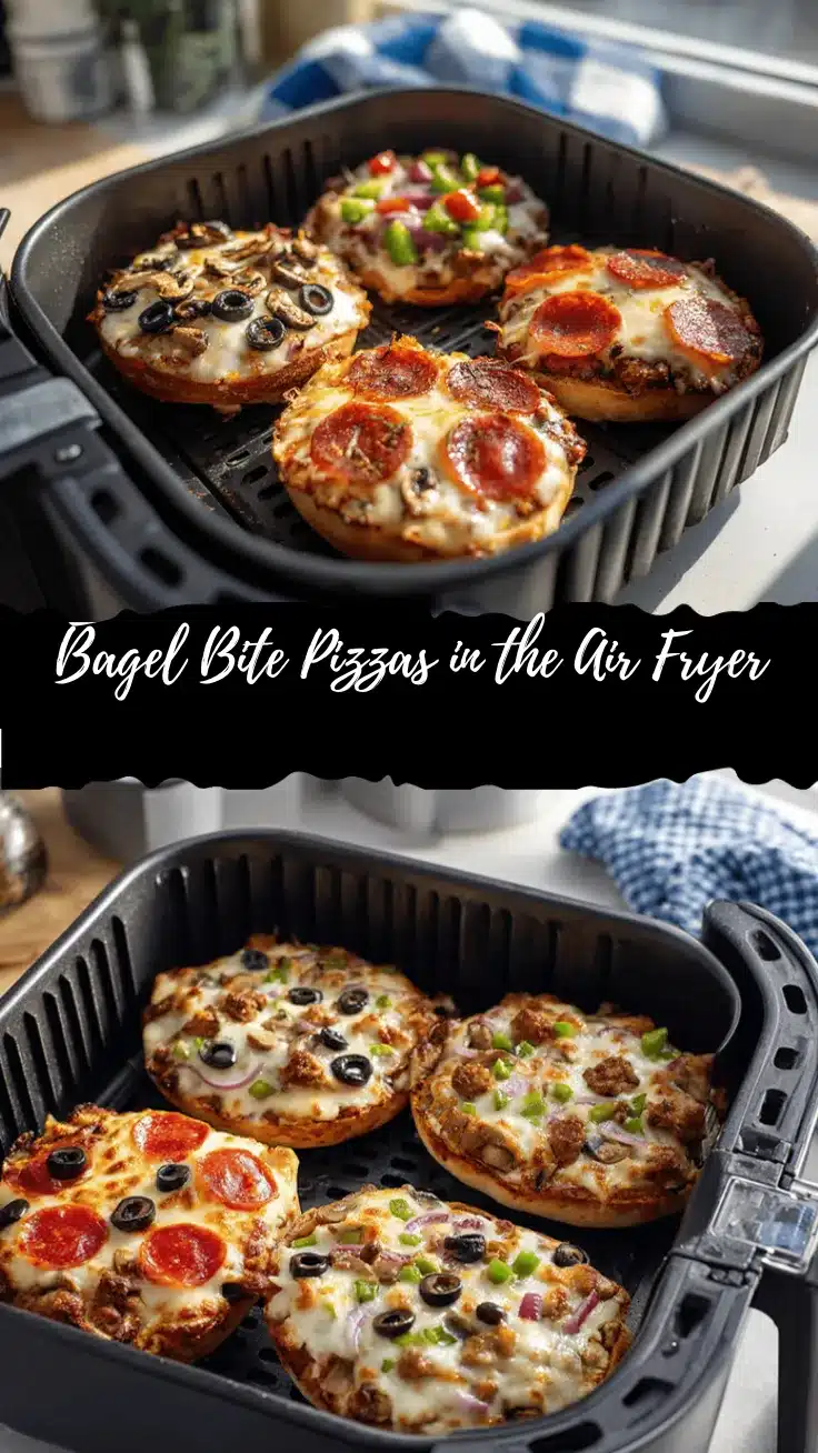 air fryer bagel bite pizzas recipe