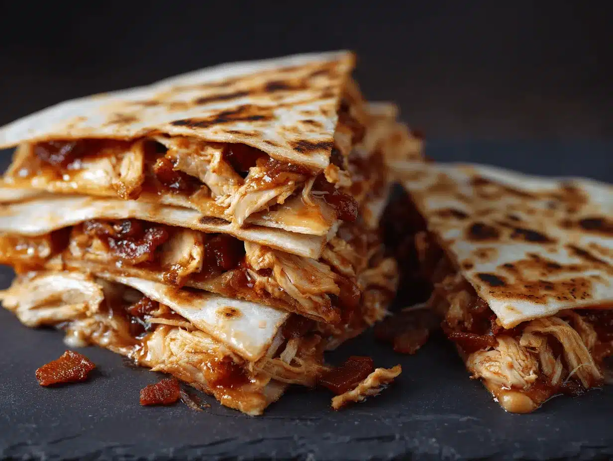 BBQ Chicken Bacon Ranch Quesadillas preparation steps