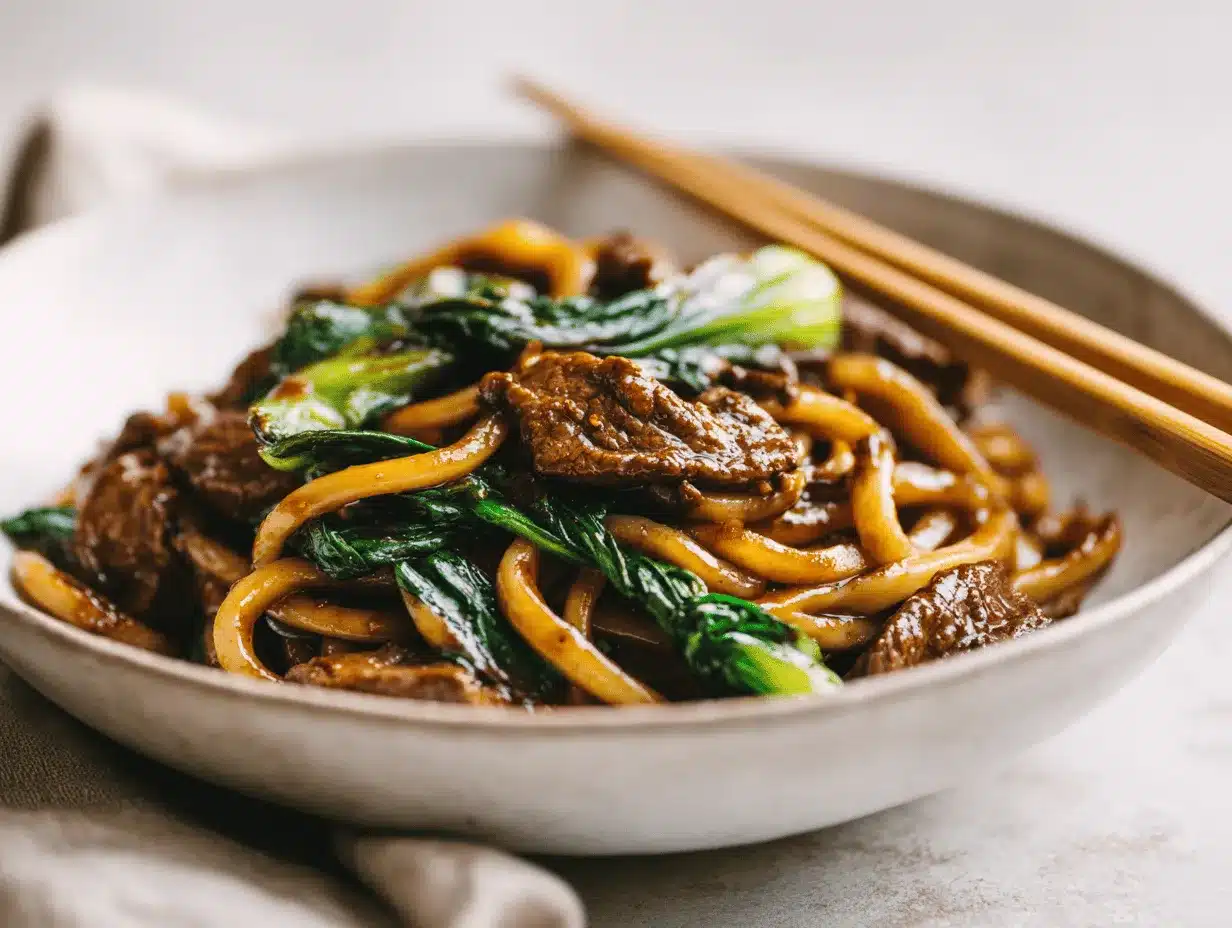 Beef Black Pepper Udon preparation steps