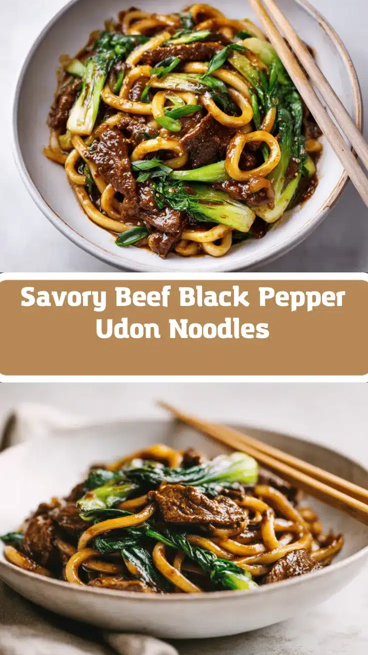 Beef Black Pepper Udon recipe