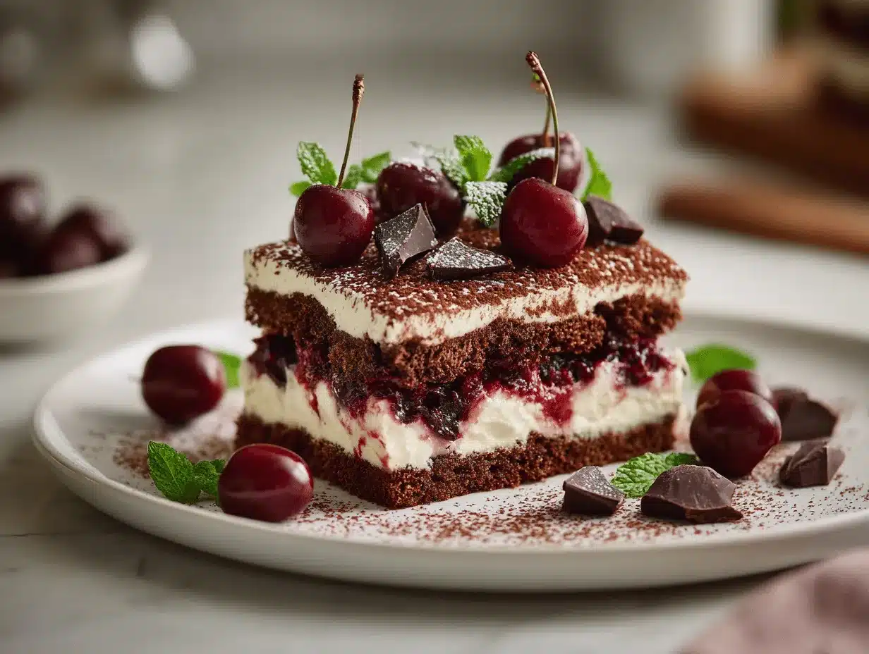 Black Forest Tiramisu Cake preparation steps