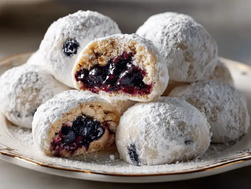 Blueberry Almond Snowball Cookies - featured image