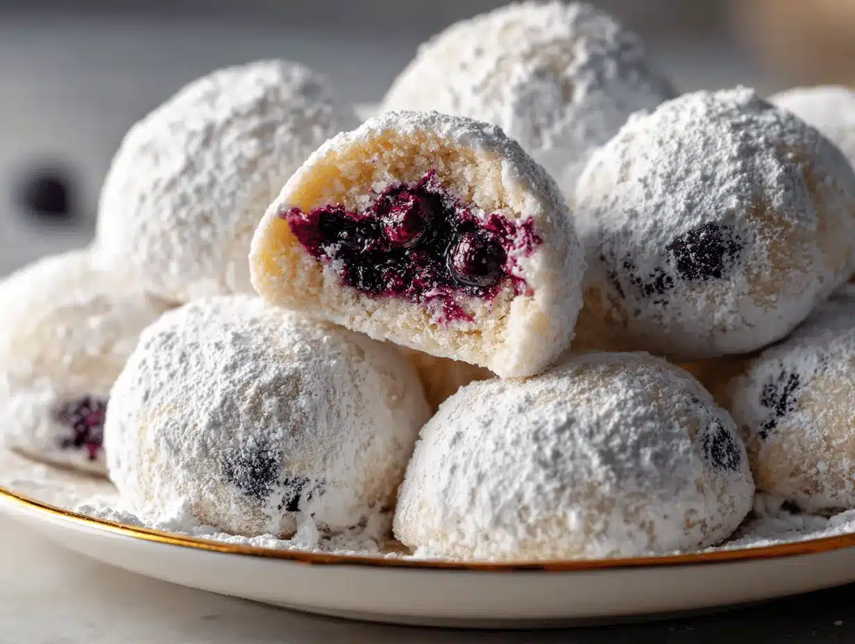 Blueberry Almond Snowball Cookies preparation steps
