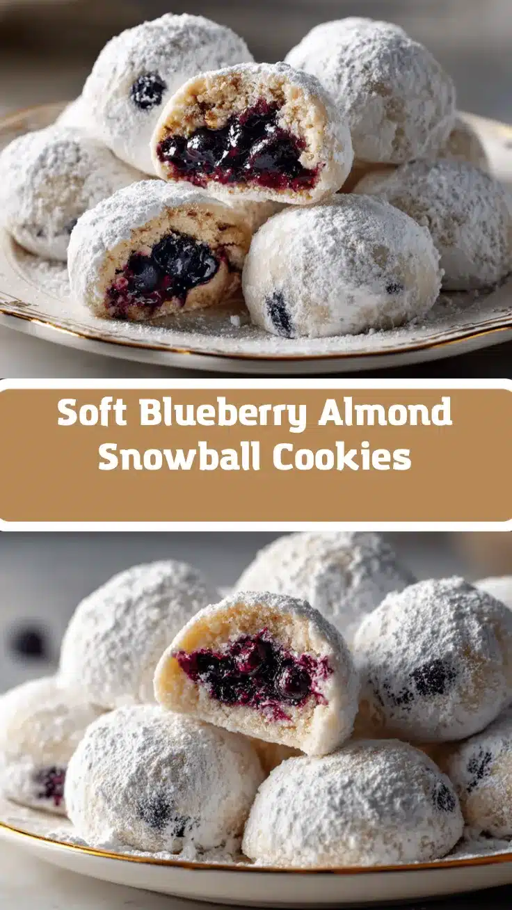 Blueberry Almond Snowball Cookies recipe