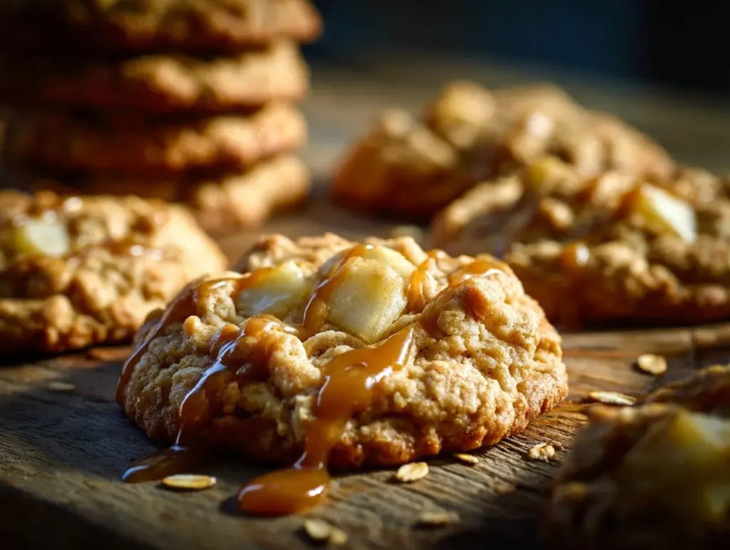 caramel apple oatmeal cookies - featured image