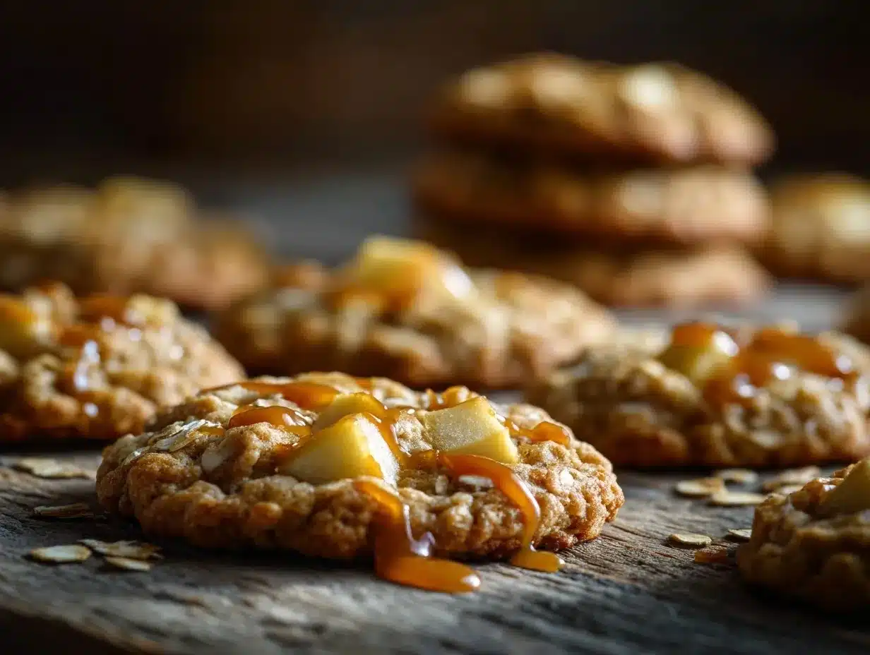 caramel apple oatmeal cookies preparation steps