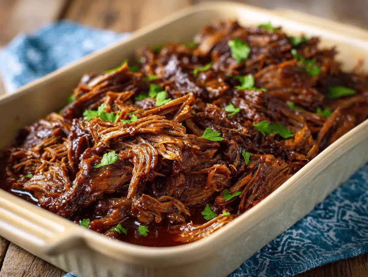 caramelized pulled beef brisket preparation steps