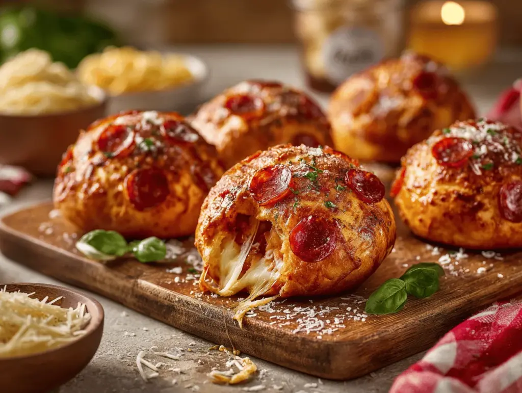 cheesy garlic bread pizza bombs - featured image