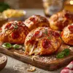 cheesy garlic bread pizza bombs - featured image
