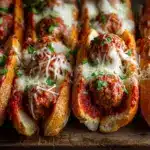 cheesy meatball subs - featured image