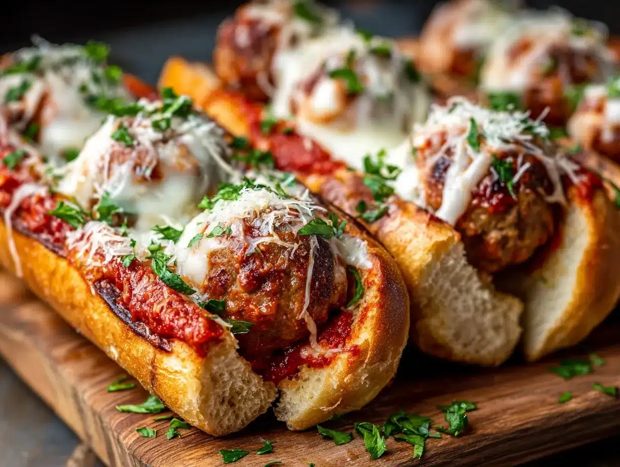 cheesy meatball subs preparation steps
