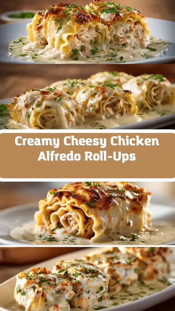 chicken Alfredo lasagna roll-ups recipe