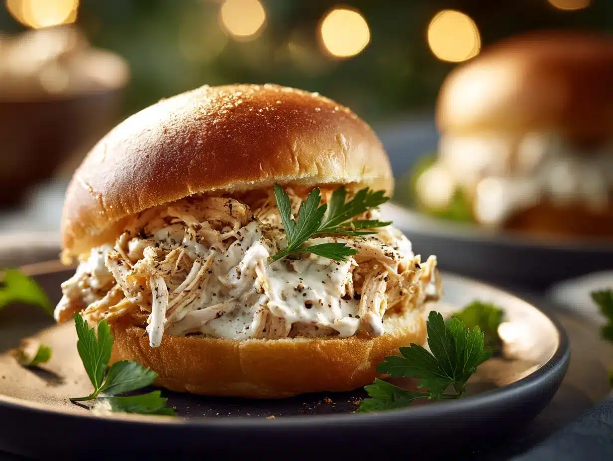 Chicken Alfredo Sloppy Joes preparation steps