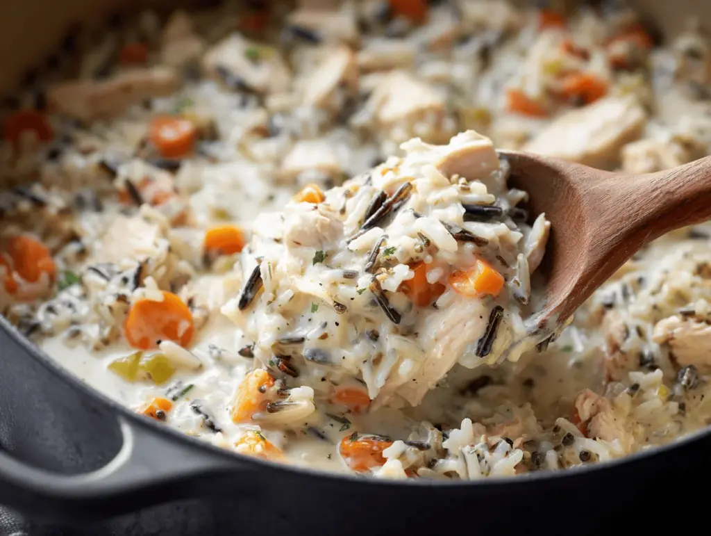 chicken wild rice casserole - featured image