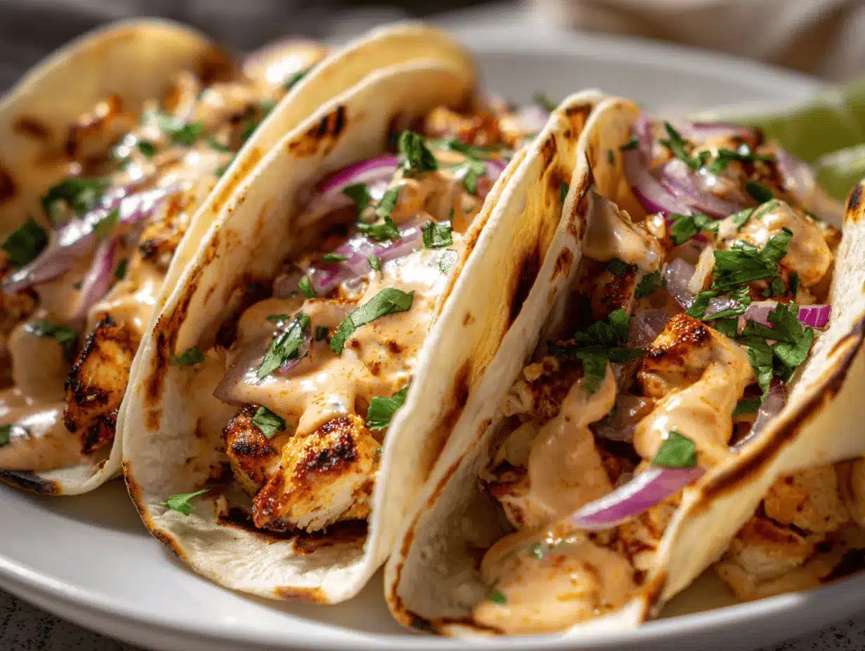 chipotle creamy chicken street tacos preparation steps