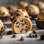 chocolate chip cookie dough protein balls - featured image