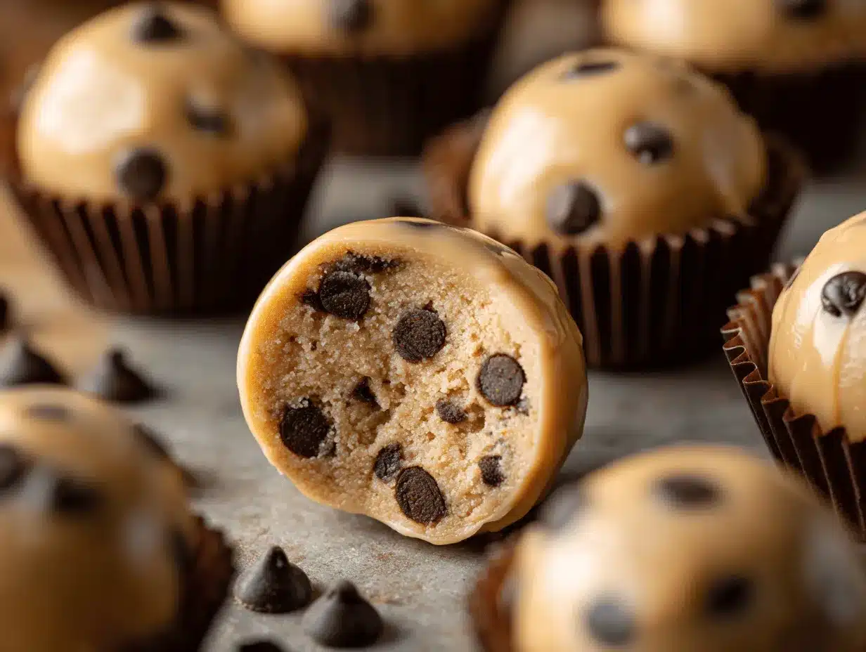 chocolate chip cookie dough protein balls preparation steps