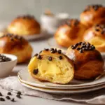 chocolate chip vanilla custard brioches - featured image