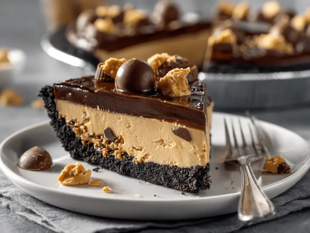 chocolate peanut butter pie - featured image