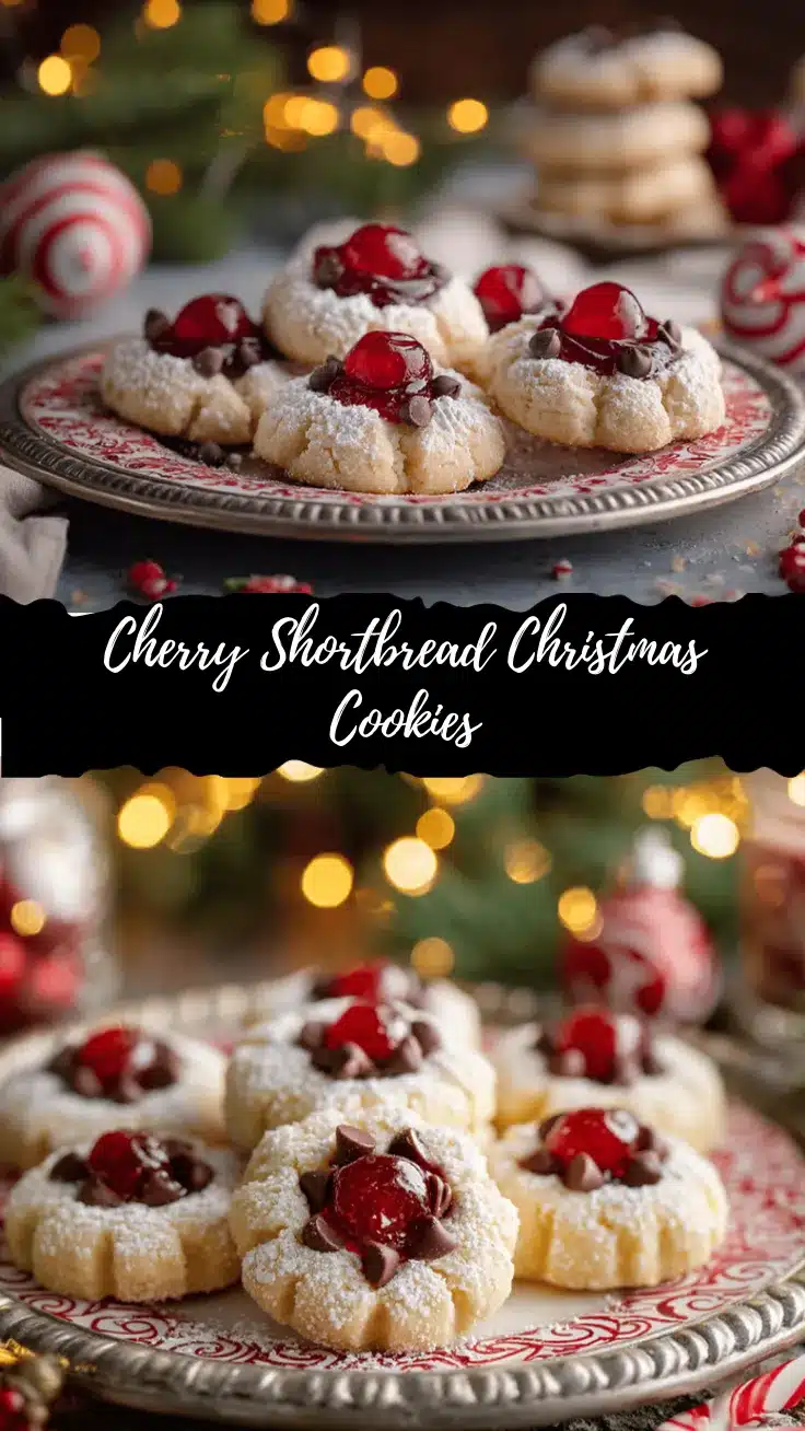 Christmas Maraschino Cherry Shortbread Cookies recipe