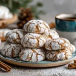 cinnamon coffee crinkle cookies - featured image
