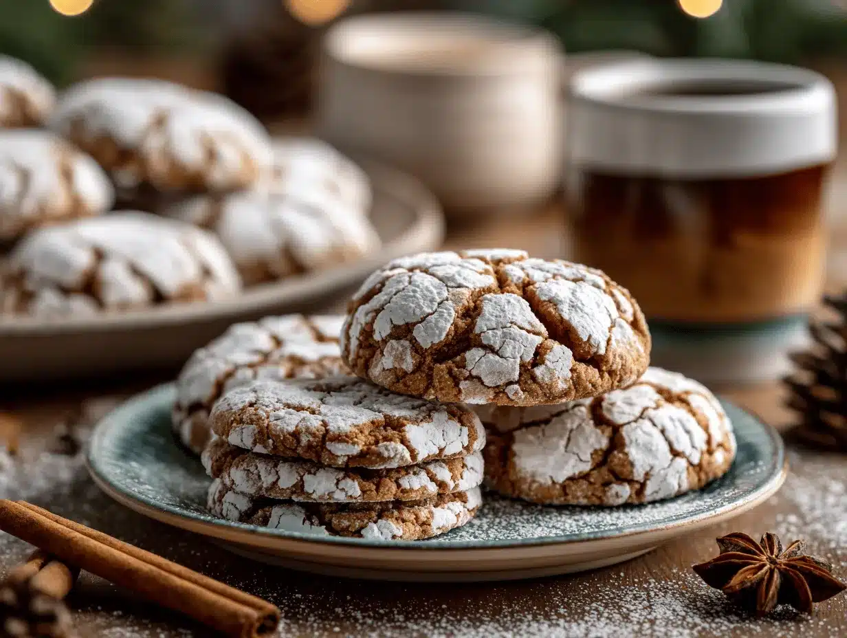 cinnamon coffee crinkle cookies preparation steps