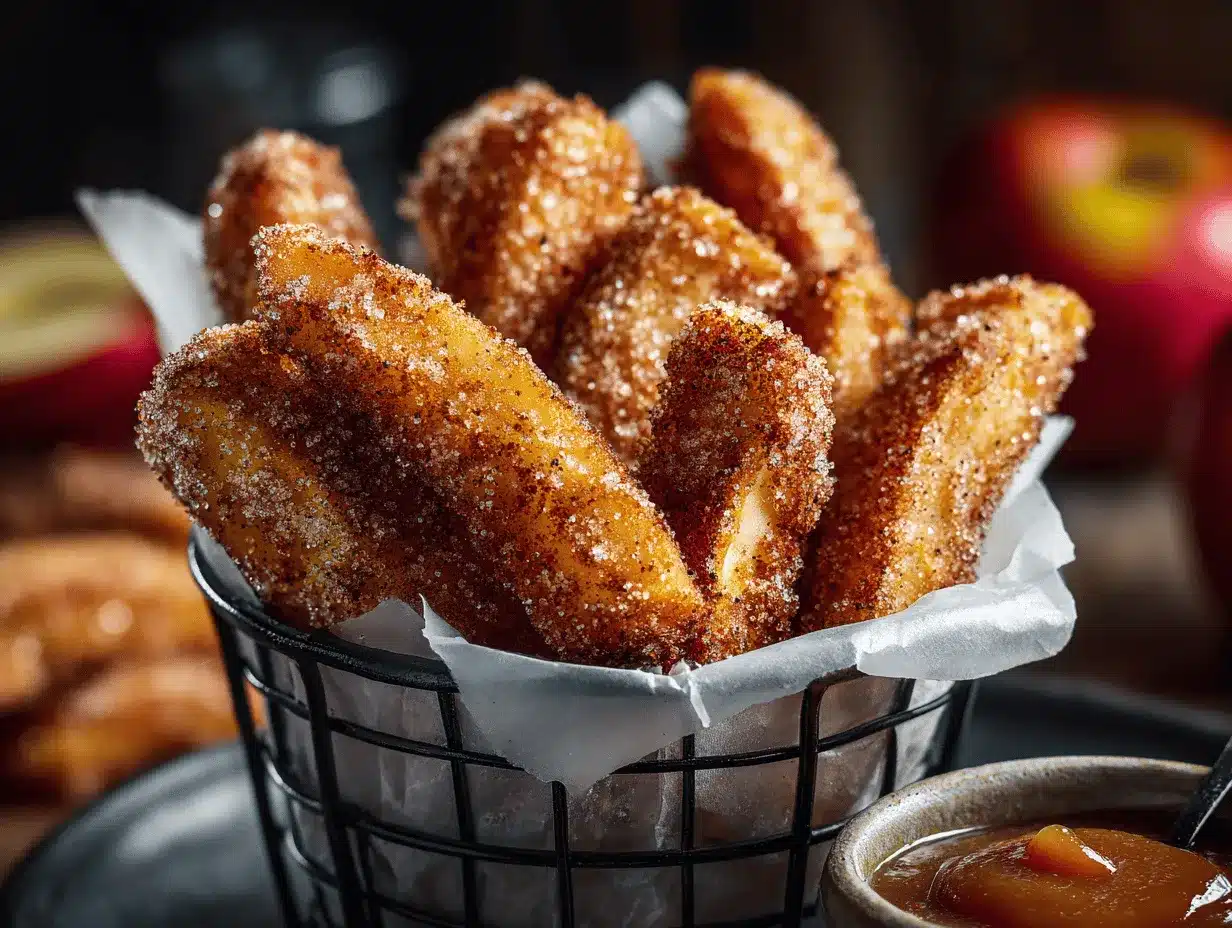 cinnamon sugar churro apple fries preparation steps