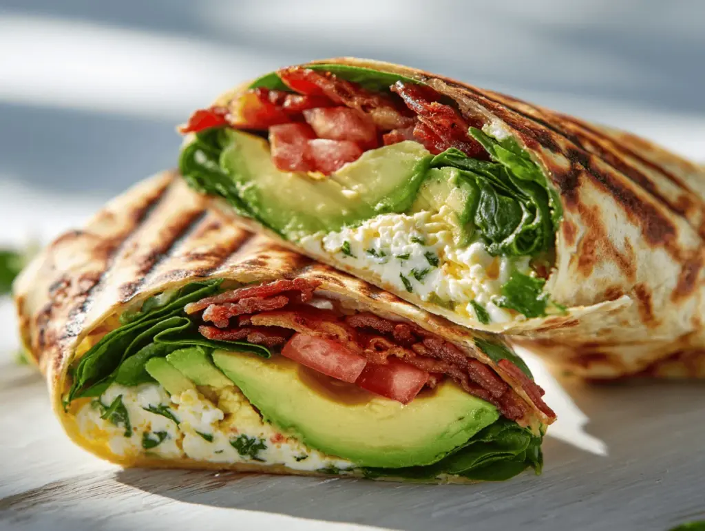 Cottage Cheese BLT Breakfast Wraps - featured image