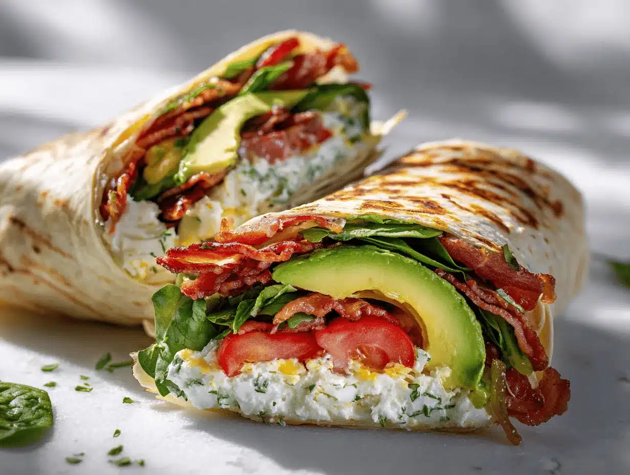 Cottage Cheese BLT Breakfast Wraps preparation steps