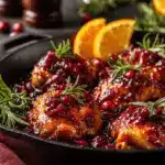 cranberry orange glazed chicken thighs - featured image