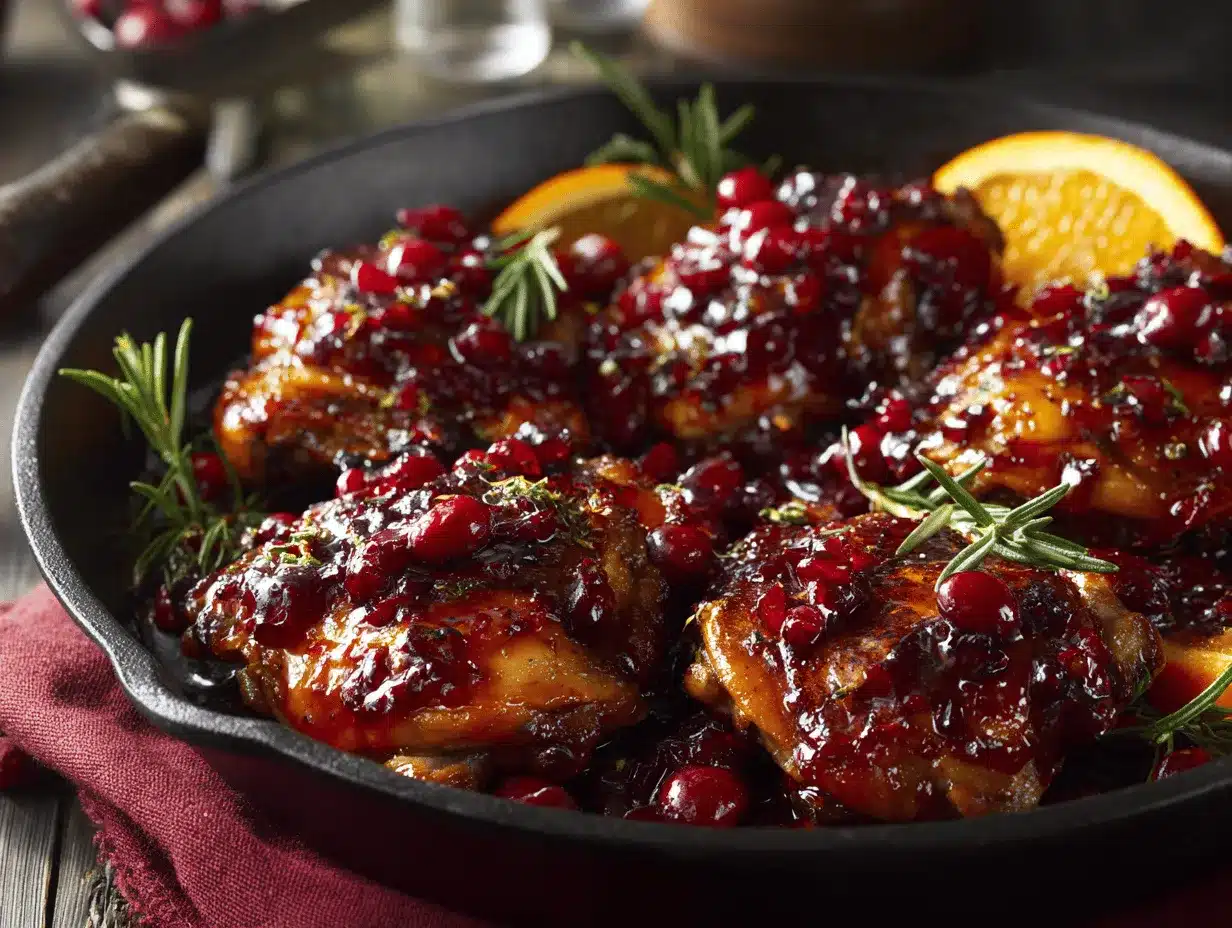 cranberry orange glazed chicken thighs preparation steps
