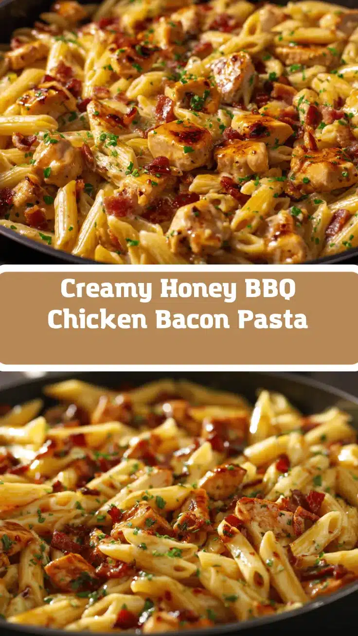 creamy honey BBQ chicken bacon penne recipe