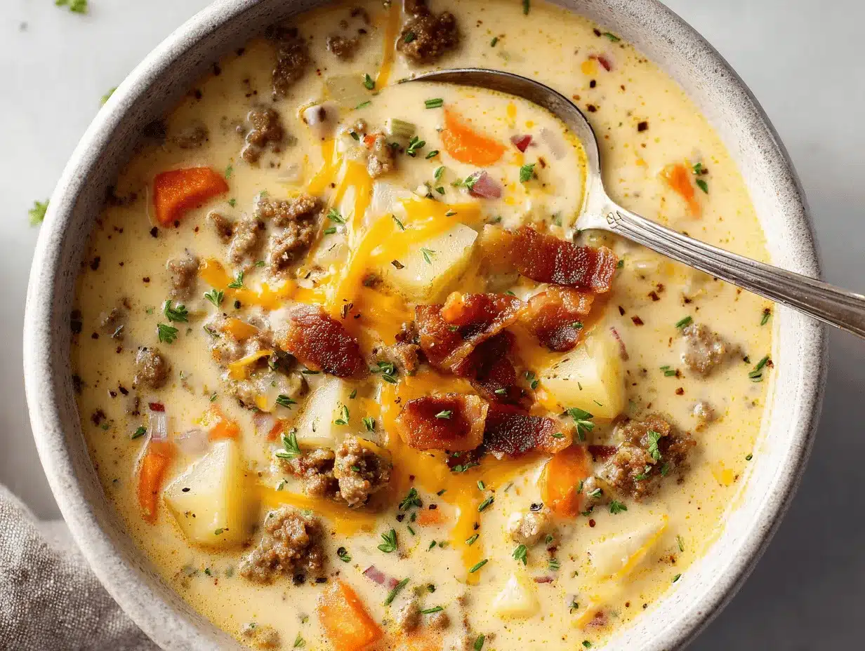 creamy sausage potato soup preparation steps