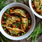 crispy chicken potsticker soup - featured image