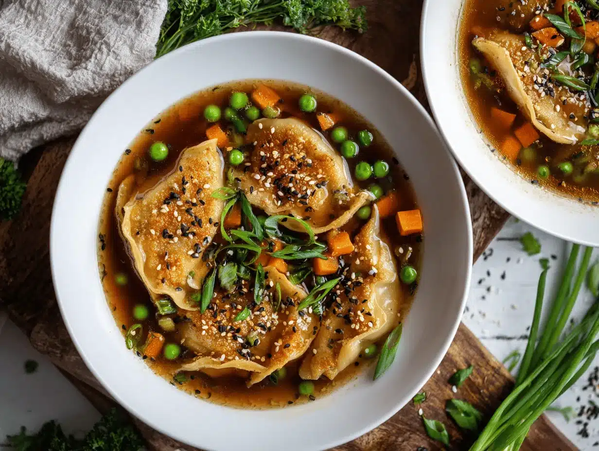 crispy chicken potsticker soup preparation steps