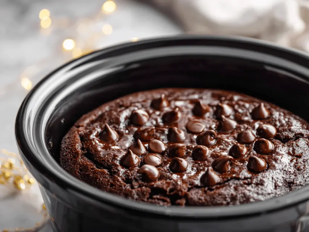crockpot chocolate lava cake - featured image