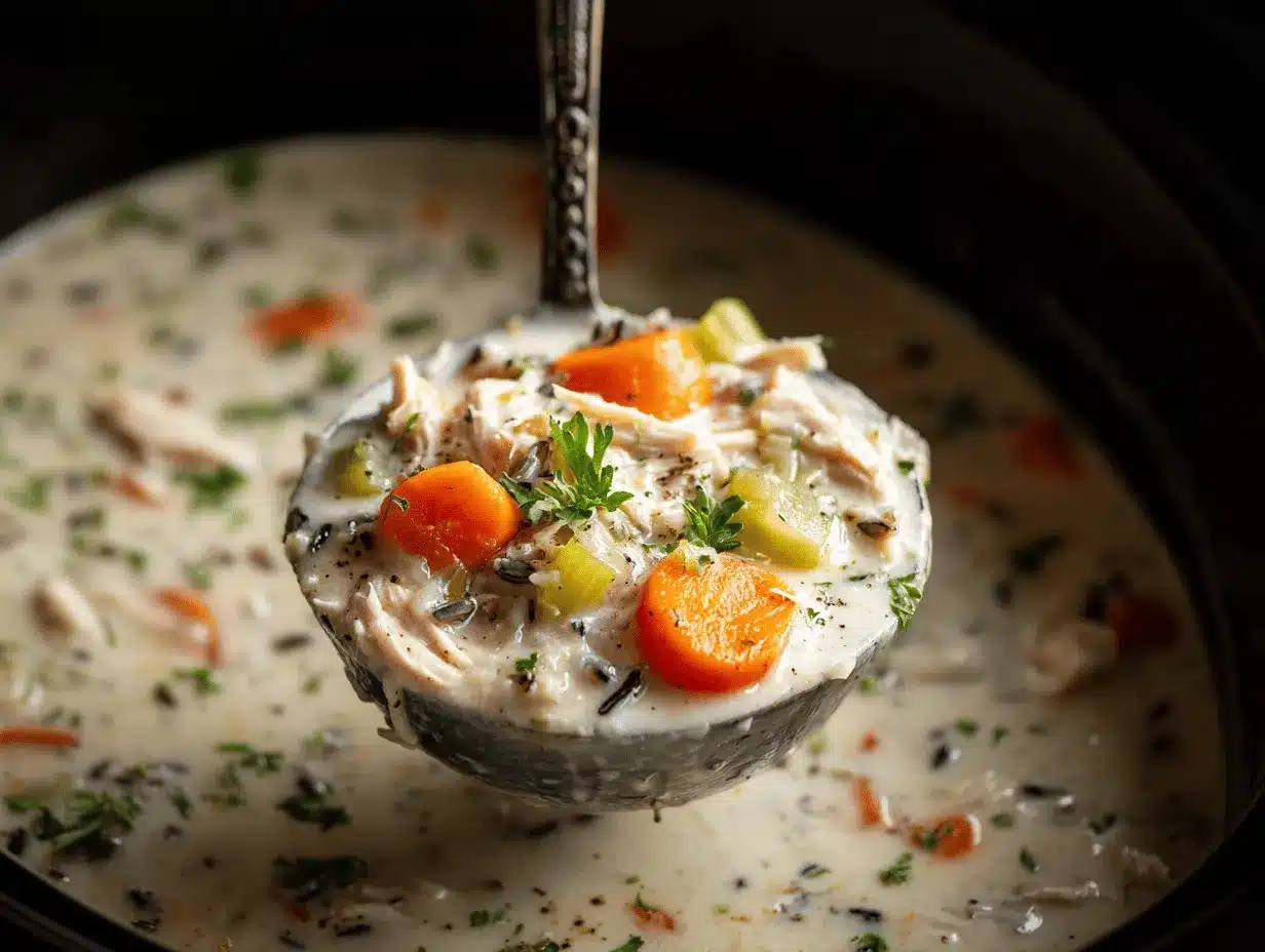 crockpot creamy chicken and wild rice soup preparation steps