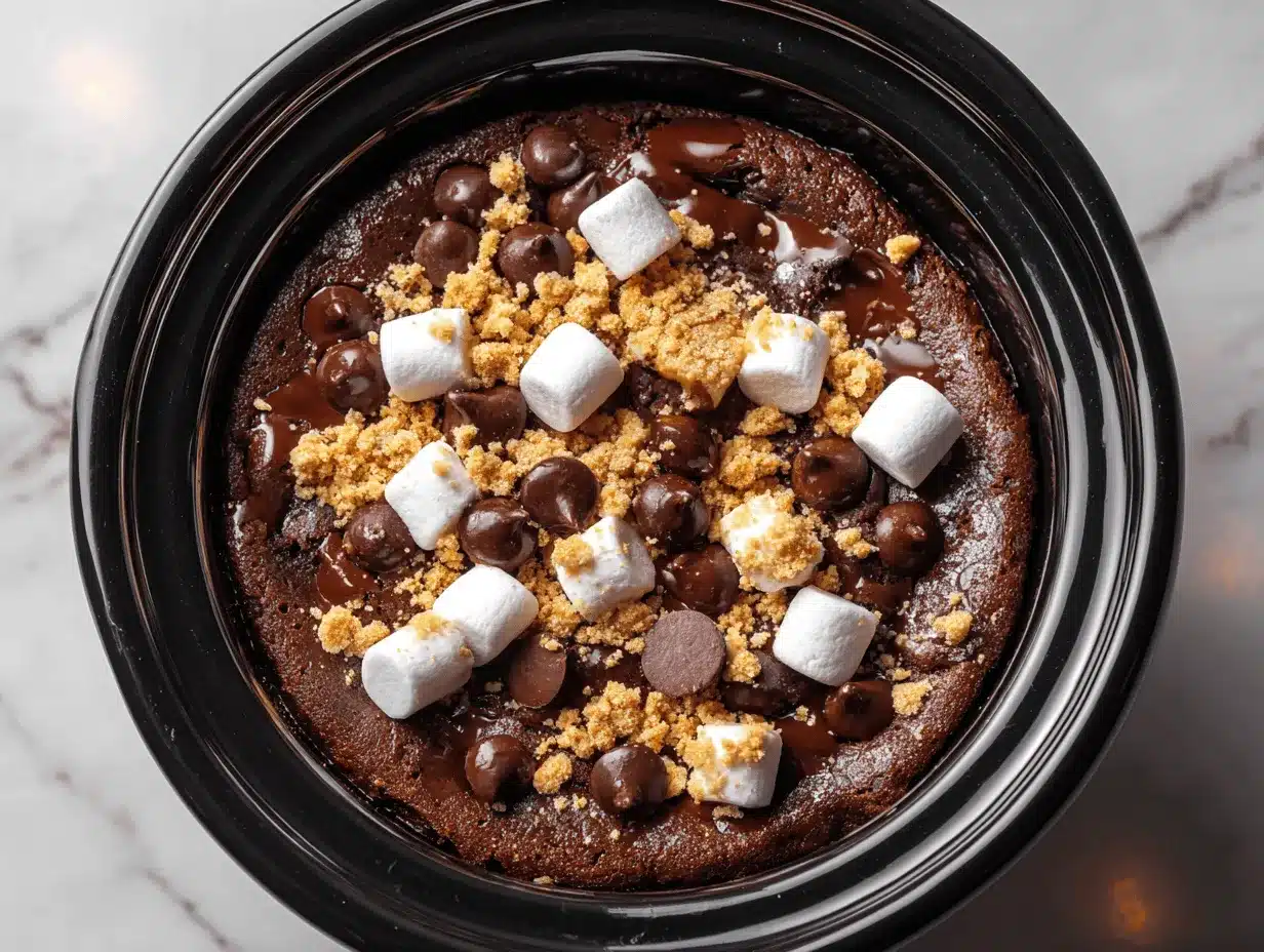Crockpot S’mores Chocolate Lava Cake preparation steps