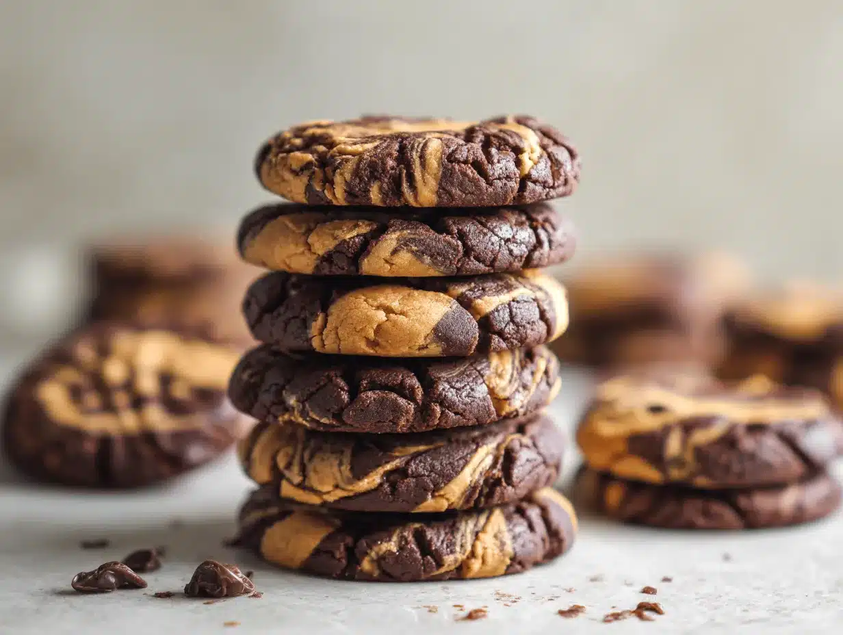 double chocolate peanut butter swirl cookies preparation steps