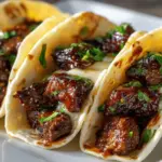 Garlic Butter Honey BBQ Beef Tacos - featured image