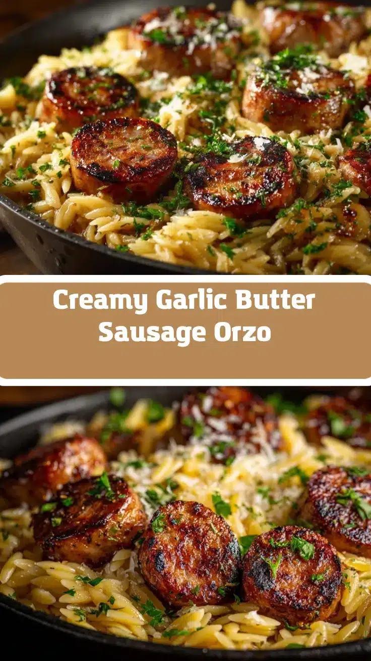 garlic butter sausage orzo recipe