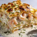 Garlic Butter Shrimp Scampi Lasagna - featured image