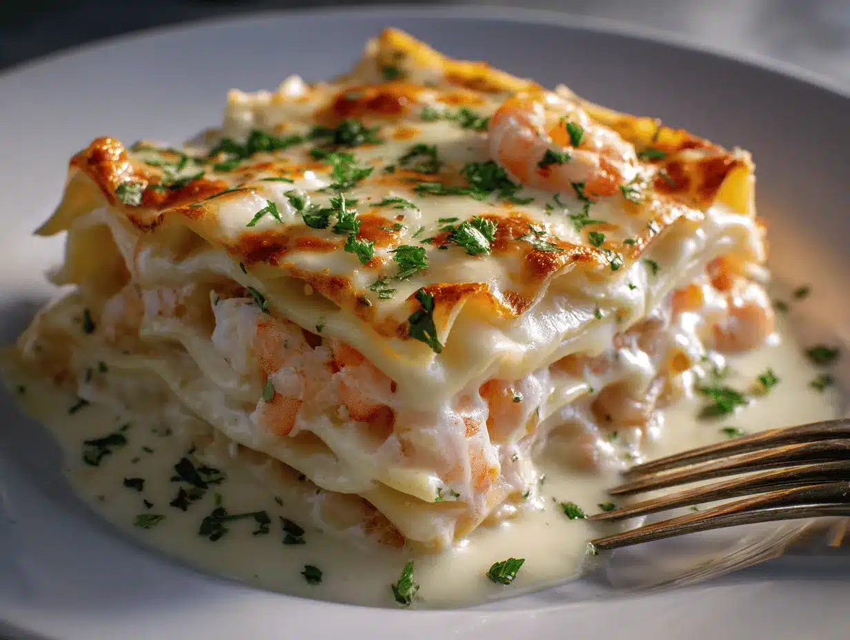 Garlic Butter Shrimp Scampi Lasagna preparation steps